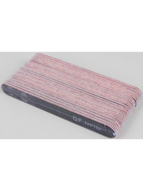 Пилка-наждак, абразивность 100/180, 18 см, фасовка 20 шт, цвет чёрный