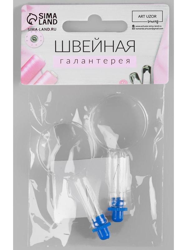 Нитевдеватели с лупой, 6,5 × 3 см, 2 шт