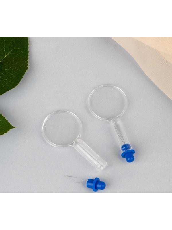 Нитевдеватели с лупой, 6,5 × 3 см, 2 шт