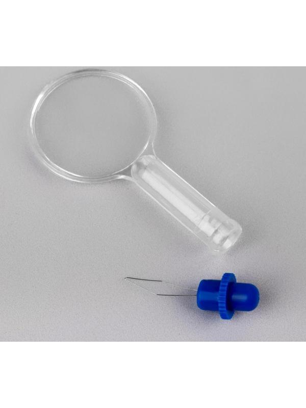 Нитевдеватели с лупой, 6,5 × 3 см, 2 шт