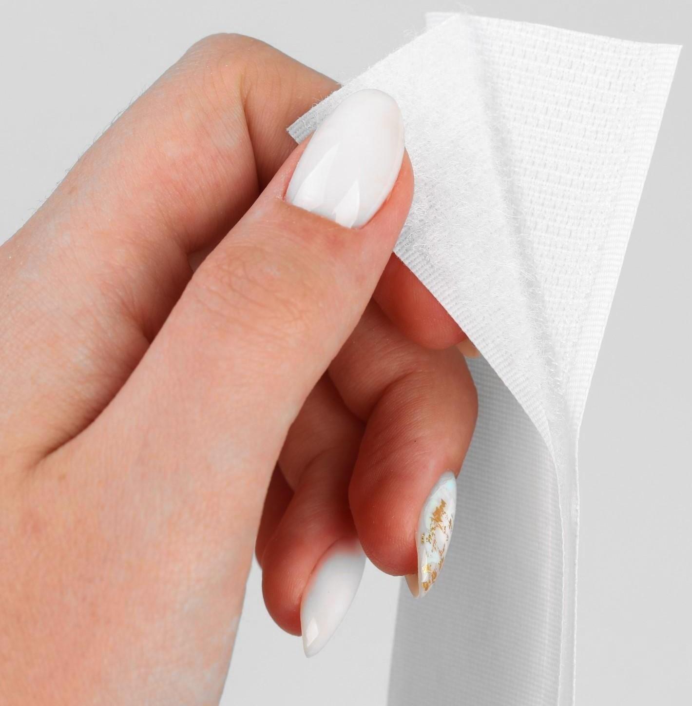 Липучка, 40 мм × 50 см, цвет белый