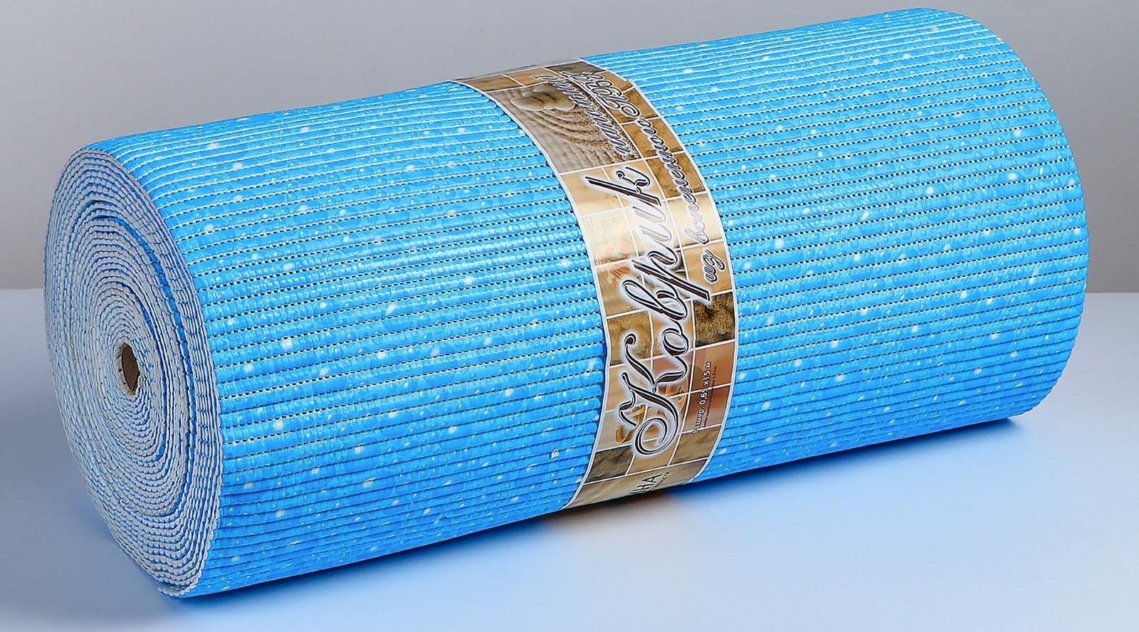 Коврик ПВХ «Пузырьки», 0,80×15 м, цвет голубой