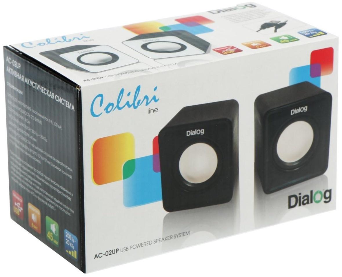 Компьютерные колонки 2.0 Dialog Colibri AC-02UР, 2х3Вт, USB, черные