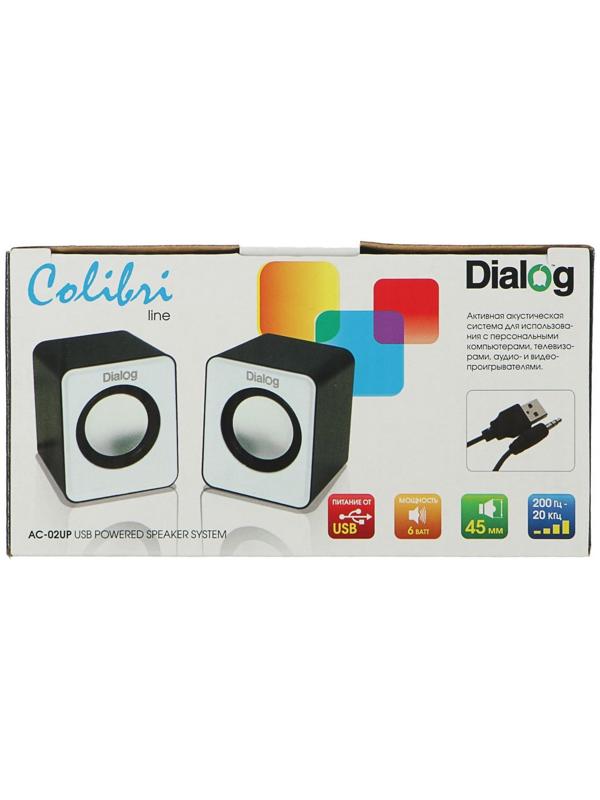 Компьютерные колонки 2.0 Dialog Colibri AC-02UР, 2х3Вт, USB, черные