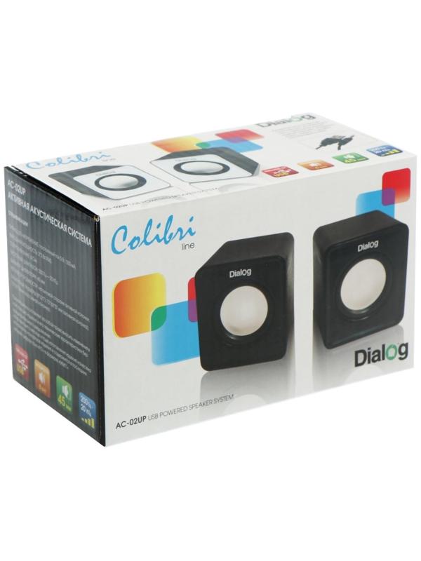 Компьютерные колонки 2.0 Dialog Colibri AC-02UР, 2х3Вт, USB, черные