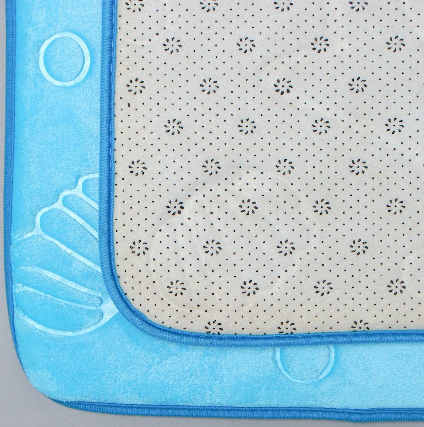 Набор ковриков для ванной и туалета Доляна «Дельфины», 3 шт: 39×43, 40×50, 50×80 см, цвет МИКС