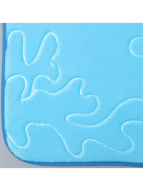 Набор ковриков для ванной и туалета Доляна «Дельфины», 3 шт: 39×43, 40×50, 50×80 см, цвет МИКС