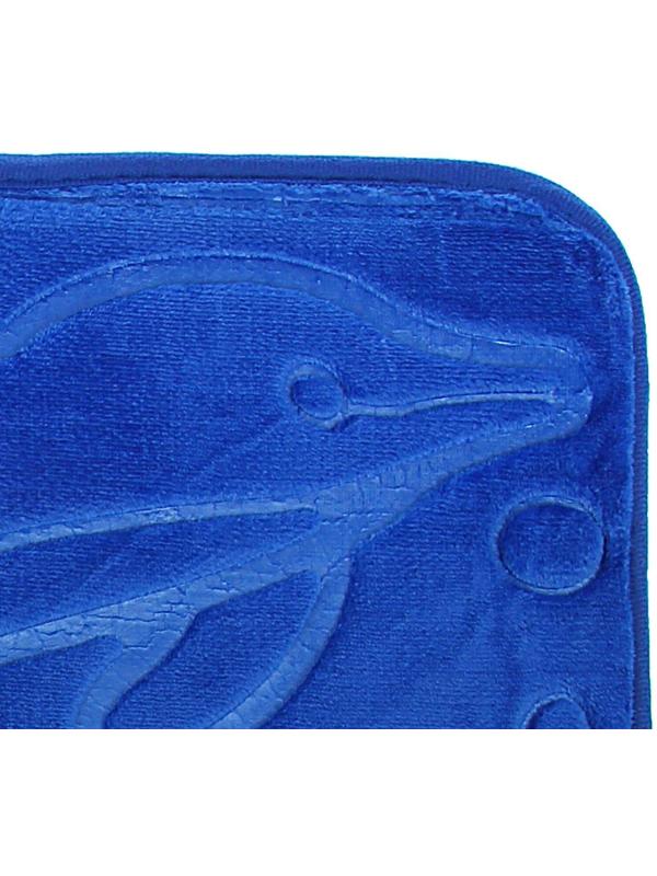 Набор ковриков для ванной и туалета Доляна «Дельфины», 3 шт: 39×43, 40×50, 50×80 см, цвет МИКС