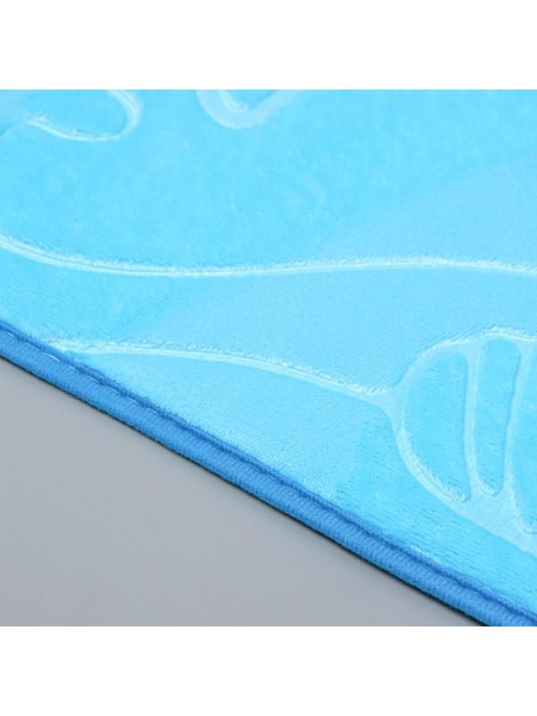 Набор ковриков для ванной и туалета Доляна «Дельфины», 3 шт: 39×43, 40×50, 50×80 см, цвет МИКС