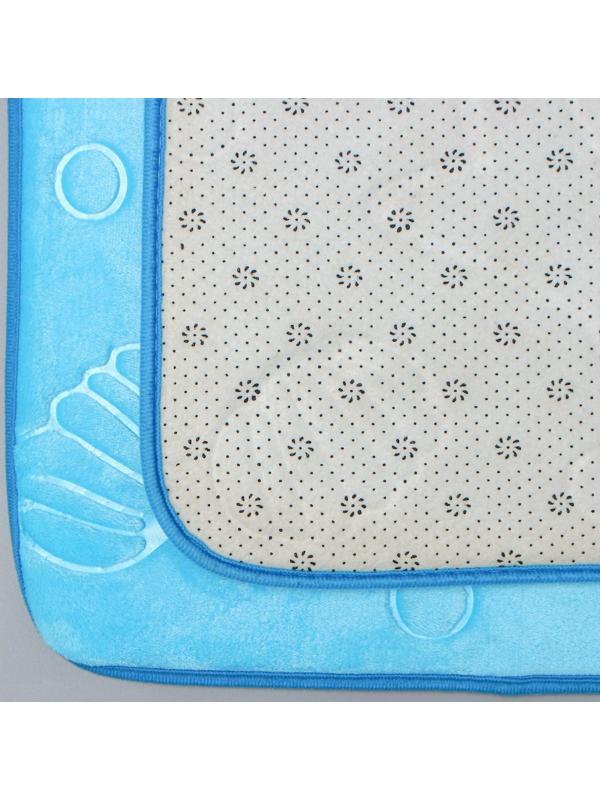 Набор ковриков для ванной и туалета Доляна «Дельфины», 3 шт: 39×43, 40×50, 50×80 см, цвет МИКС