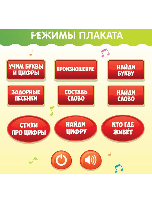 Обучающий электронный плакат «ZOO Азбука», работает от батареек