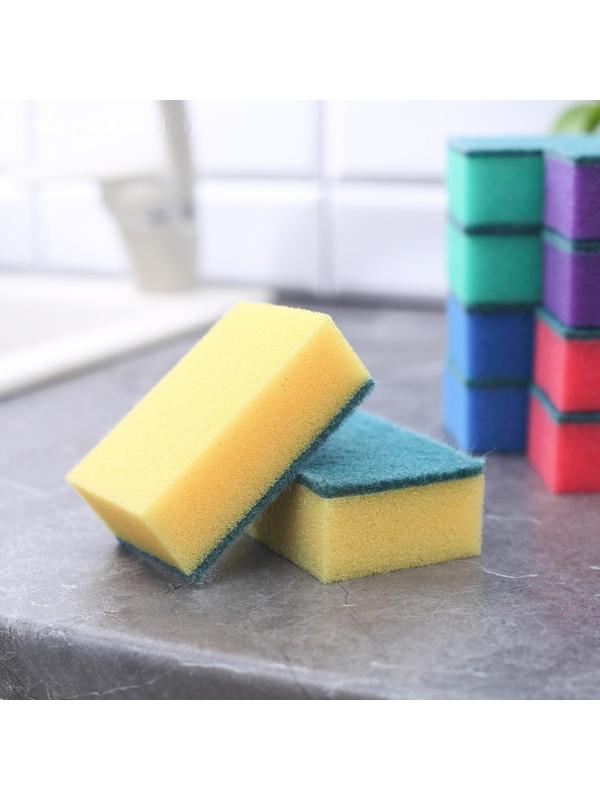 Набор губок бытовых с чистящим слоем Доляна «Макси», 9×6×3,5 см, 10 шт