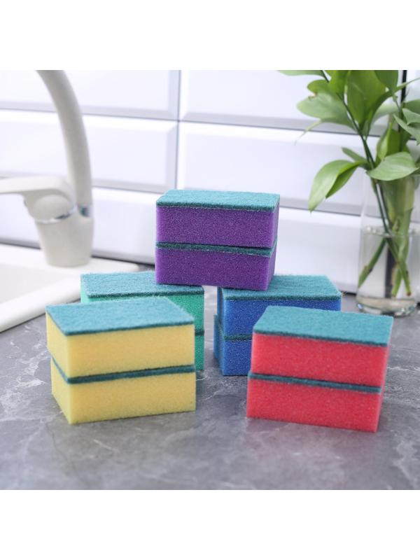 Набор губок бытовых с чистящим слоем Доляна «Макси», 9×6×3,5 см, 10 шт