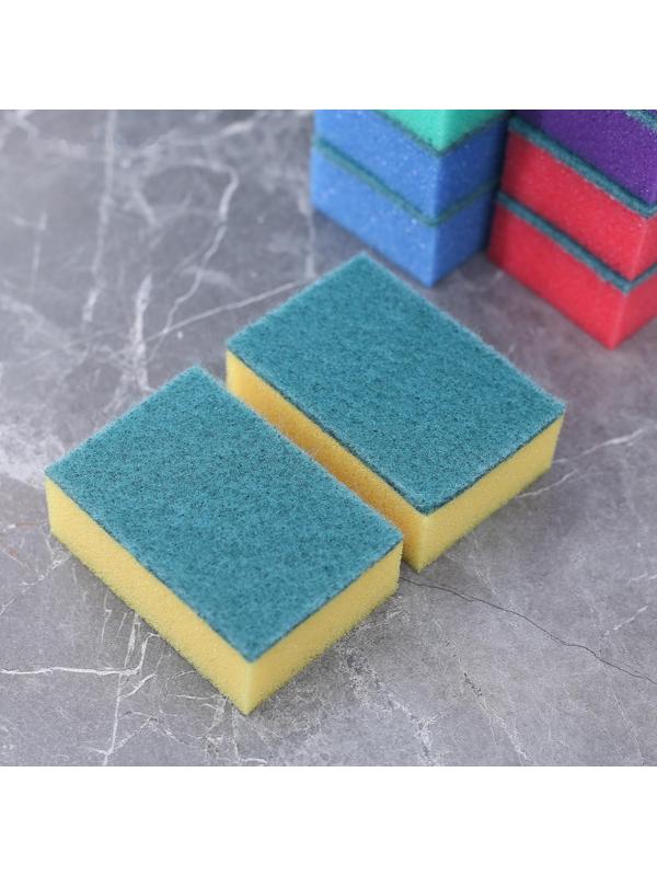 Набор губок бытовых с чистящим слоем Доляна «Макси», 9×6×3,5 см, 10 шт