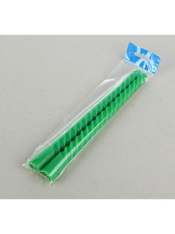 Набор свечей витых, 2,2х 25 см, 2 штуки, зелёный, подвес