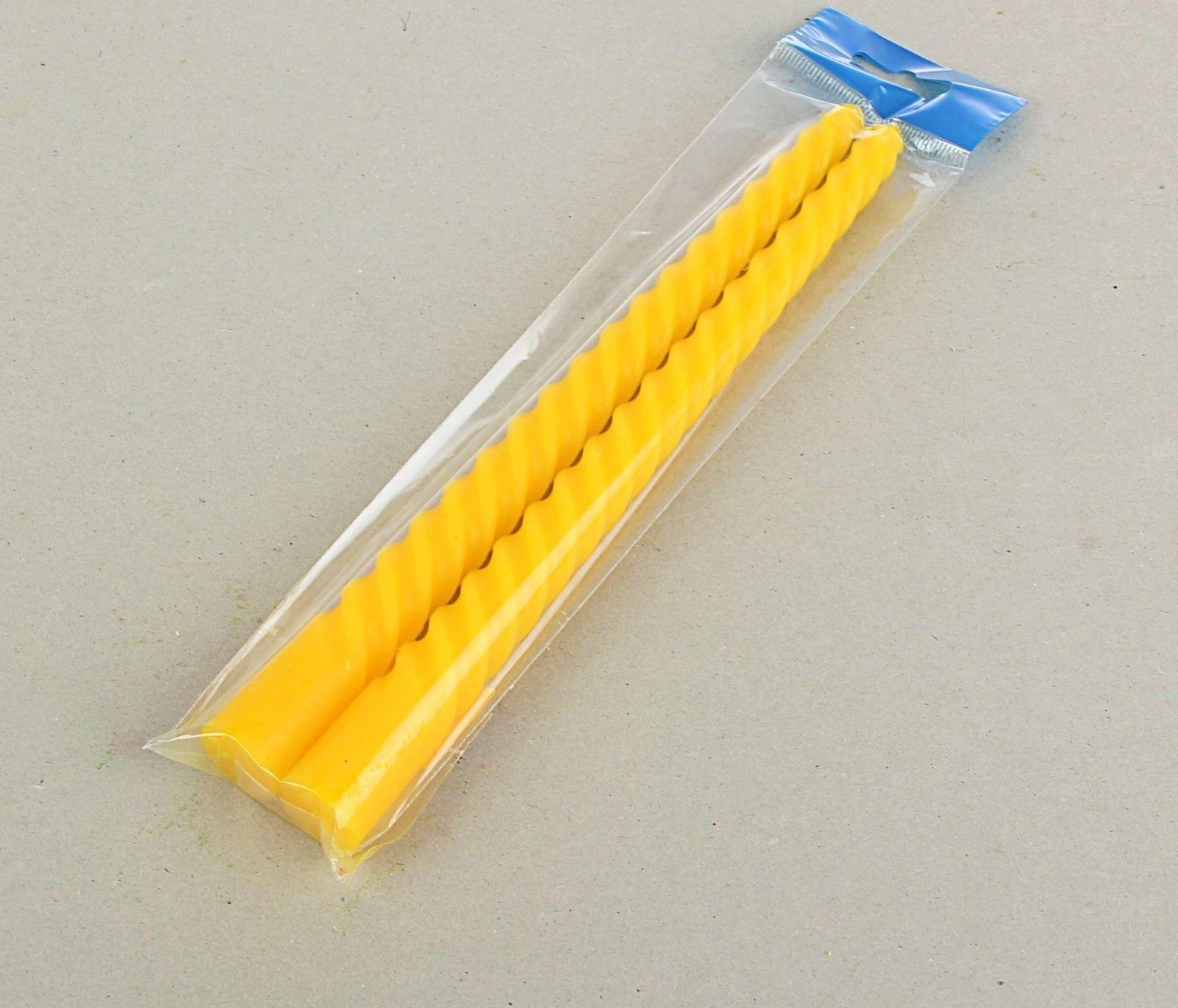 Набор свечей витых, 2,2х 25 см, 2 штуки, жёлтый