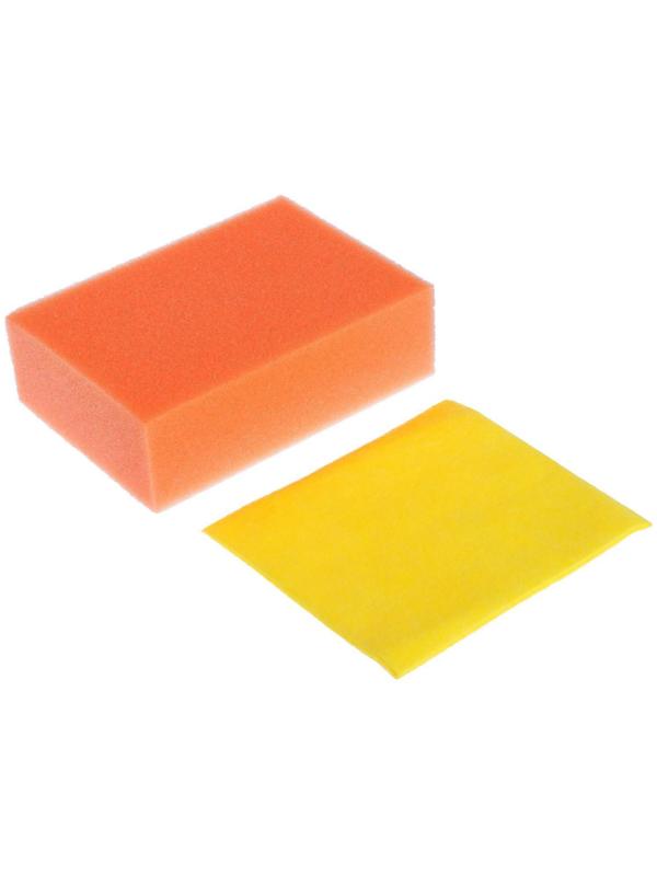 Губка автомобильная поролоновая с салфеткой, МИКС 200х140х60 мм