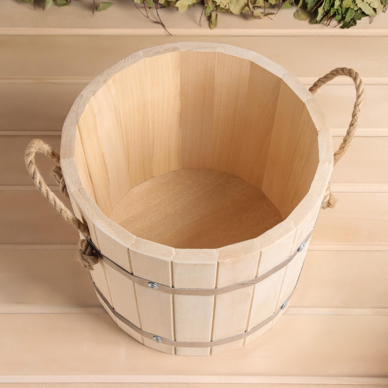 Запарник из липы, 8 л, нержавеющий обод 