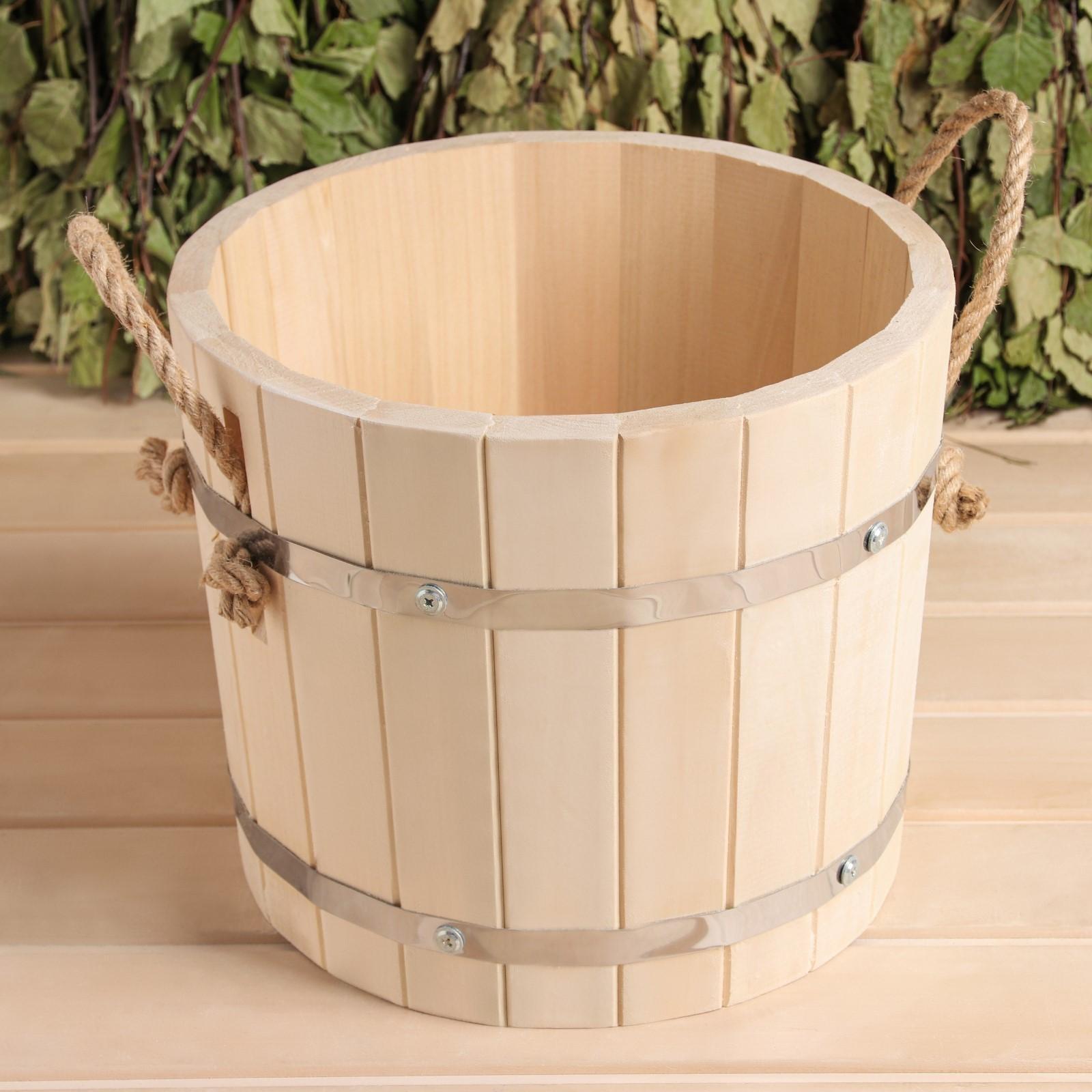 Запарник из липы, 8 л, нержавеющий обод 