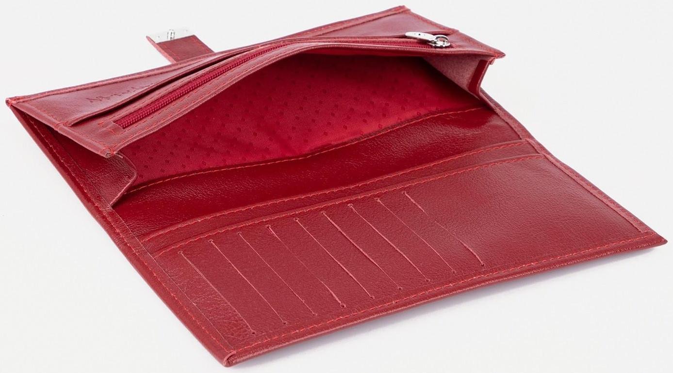 Кошелёк на кнопке, цвет красный