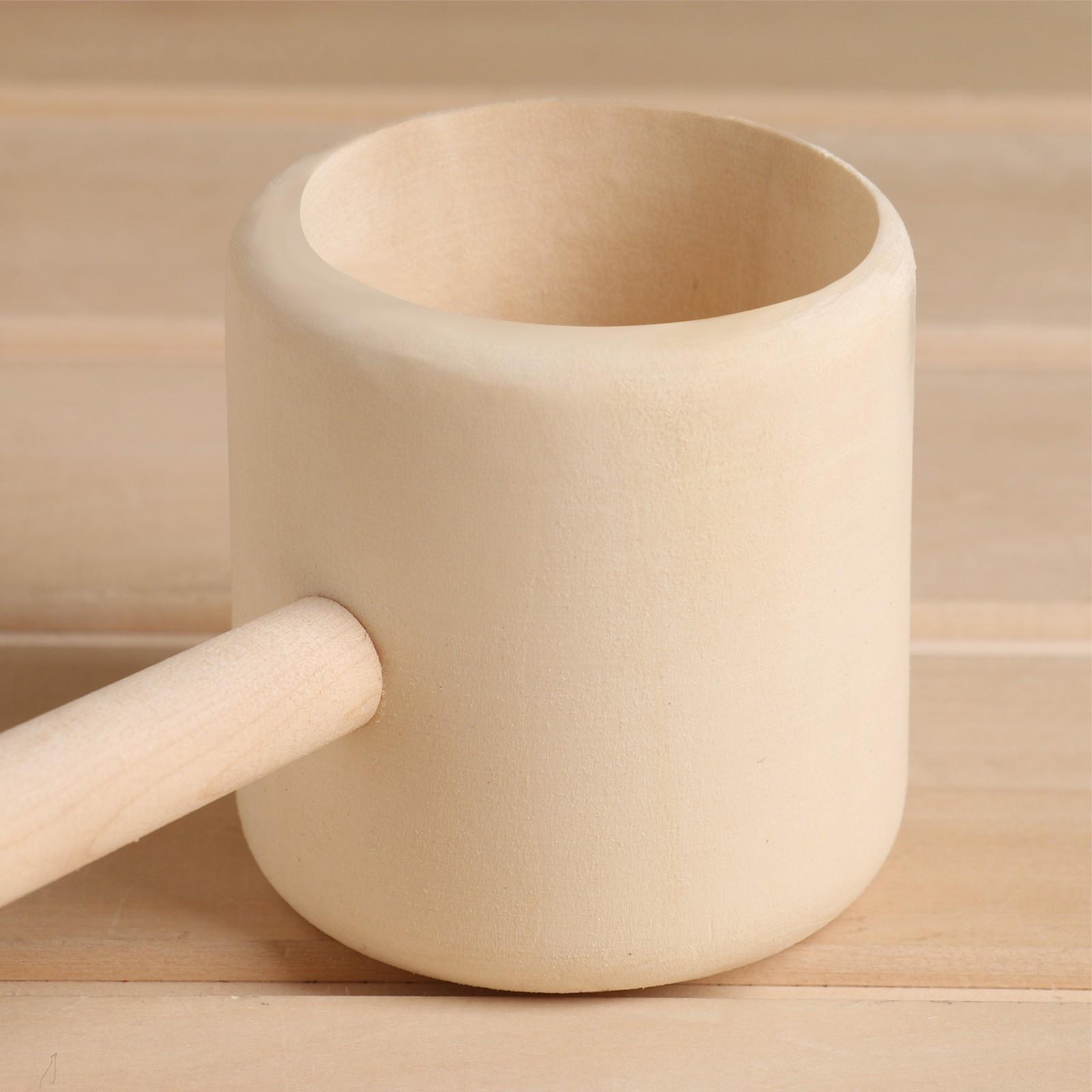 Ковш для бани точеный из липы 0.2л, 41 см, 