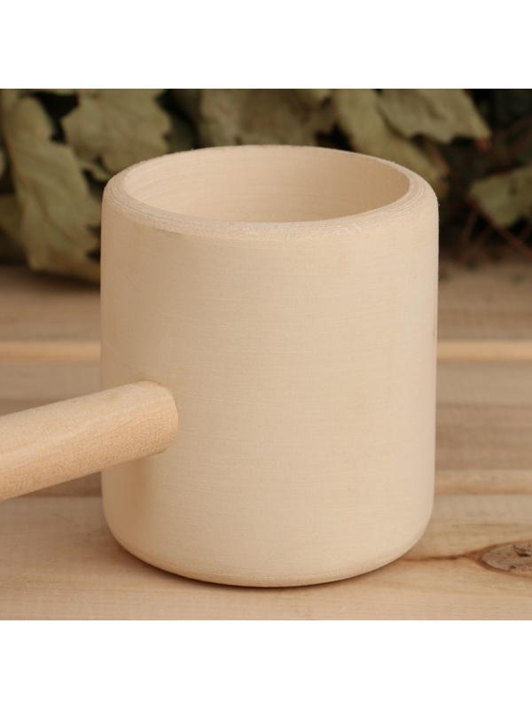 Ковш для бани точеный из липы 0.2л, 41 см, 