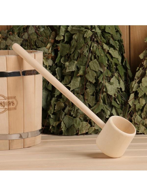 Ковш для бани точеный из липы 0.2л, 41 см, 