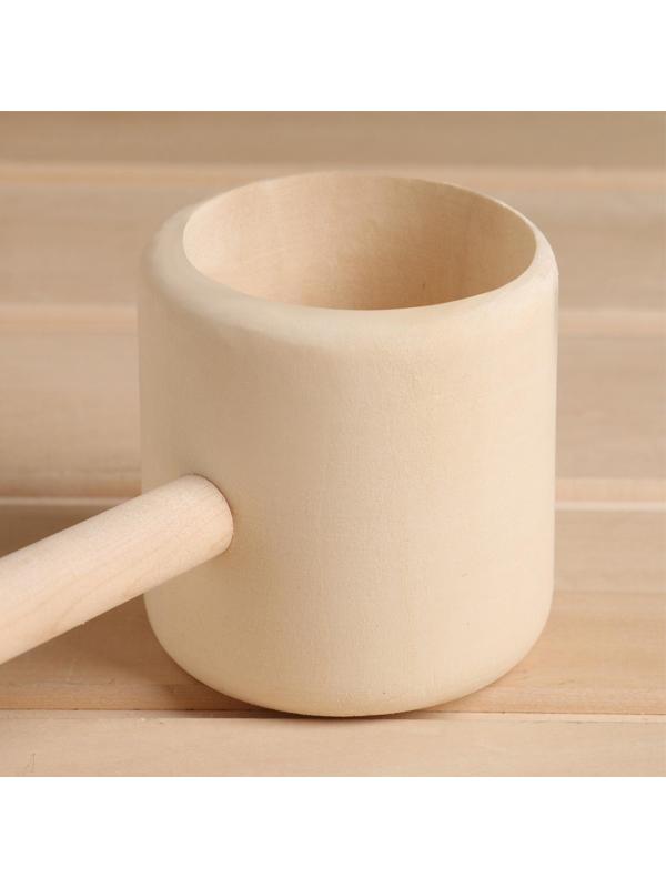 Ковш для бани точеный из липы 0.2л, 41 см, 