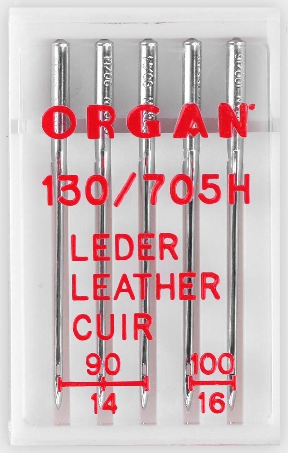 Иглы для бытовых швейных машин, для кожи, №90/100, 5 шт