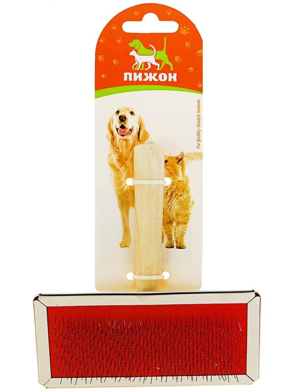 Пуходерка Wood большая без капель, деревянная ручка, 12 х 13 см, микс