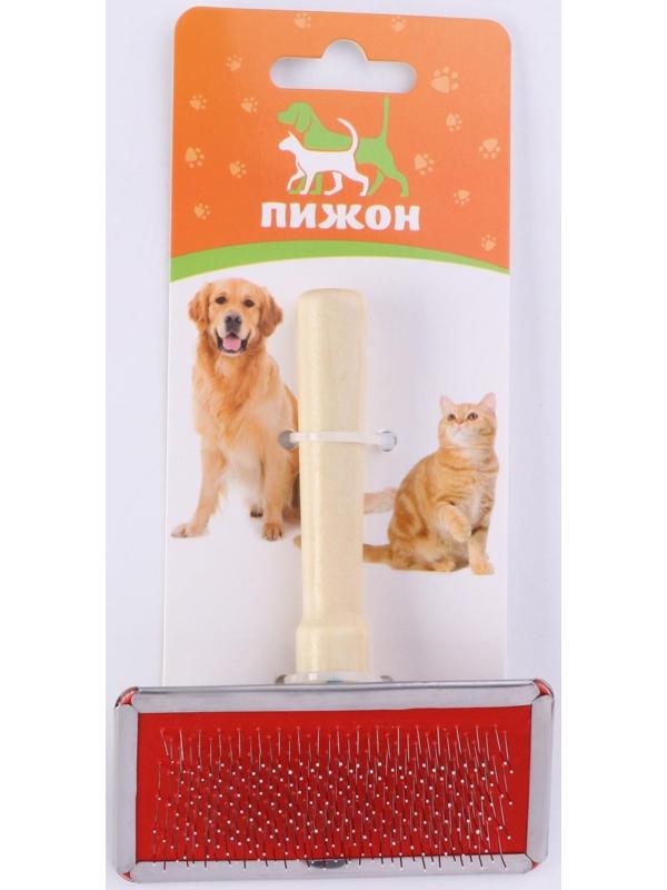 Пуходерка Wood большая без капель, деревянная ручка, 12 х 13 см, микс