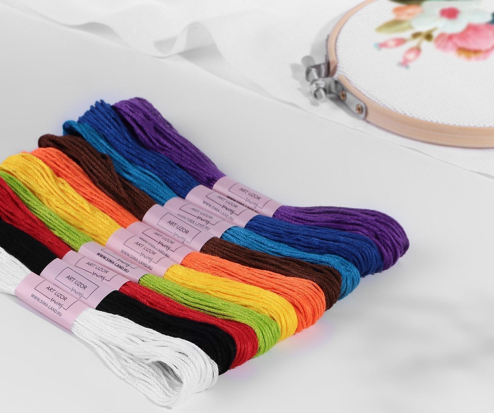 Набор ниток мулине «Школьный», 8 ± 1 м, 10 шт