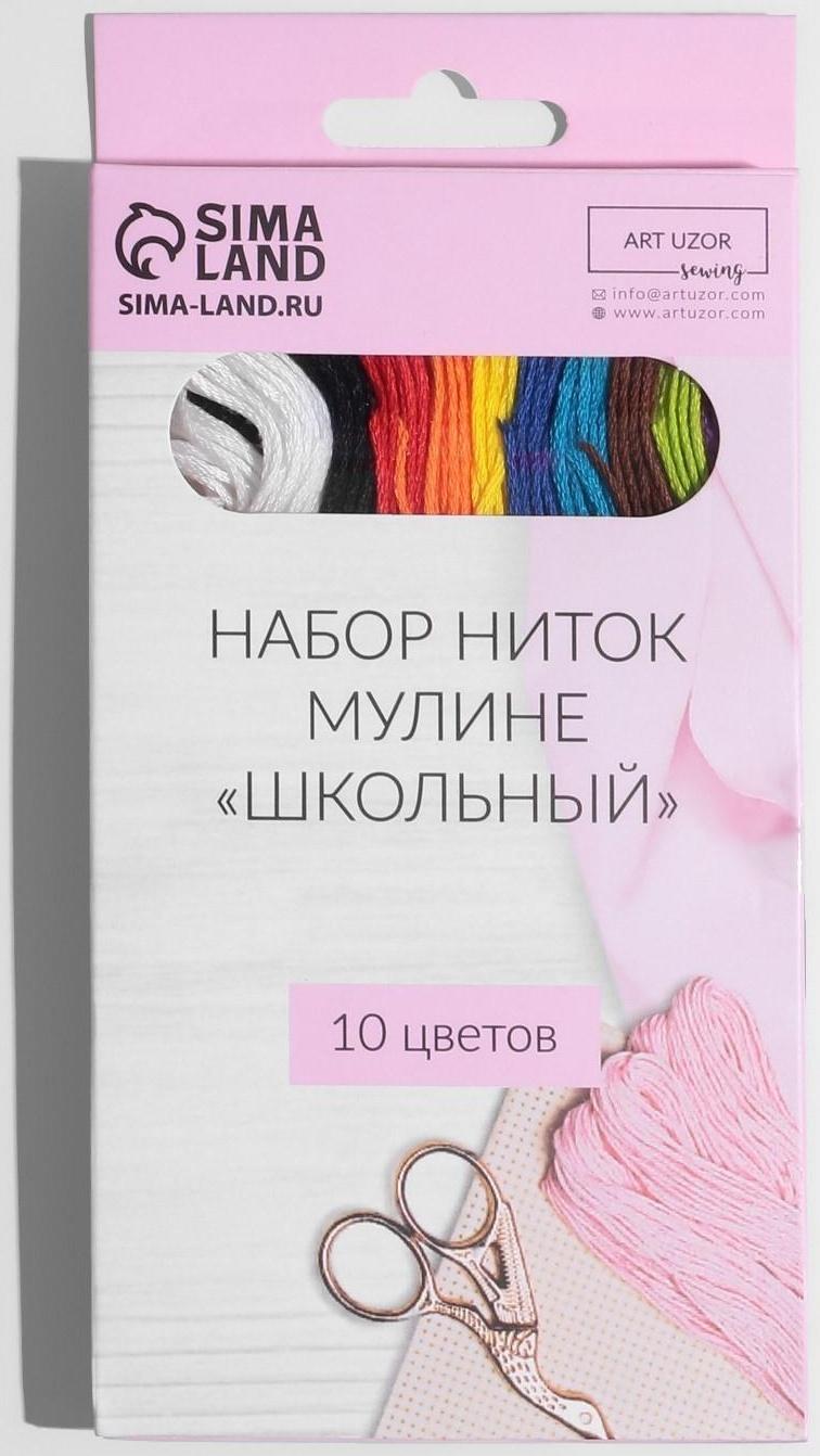 Набор ниток мулине «Школьный», 8 ± 1 м, 10 шт