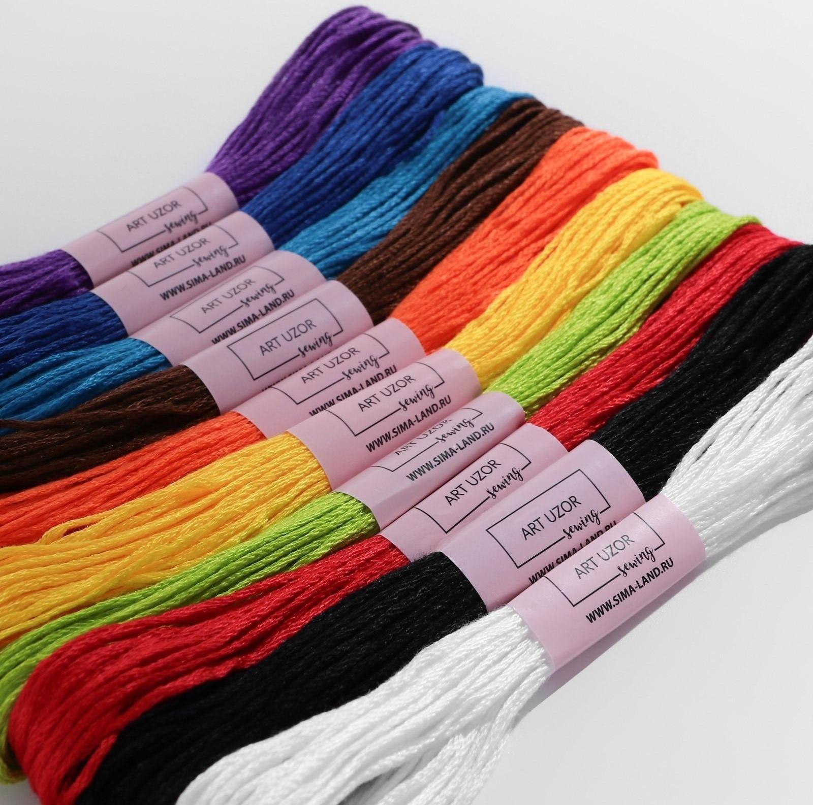 Набор ниток мулине «Школьный», 8 ± 1 м, 10 шт