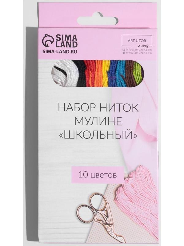 Набор ниток мулине «Школьный», 8 ± 1 м, 10 шт
