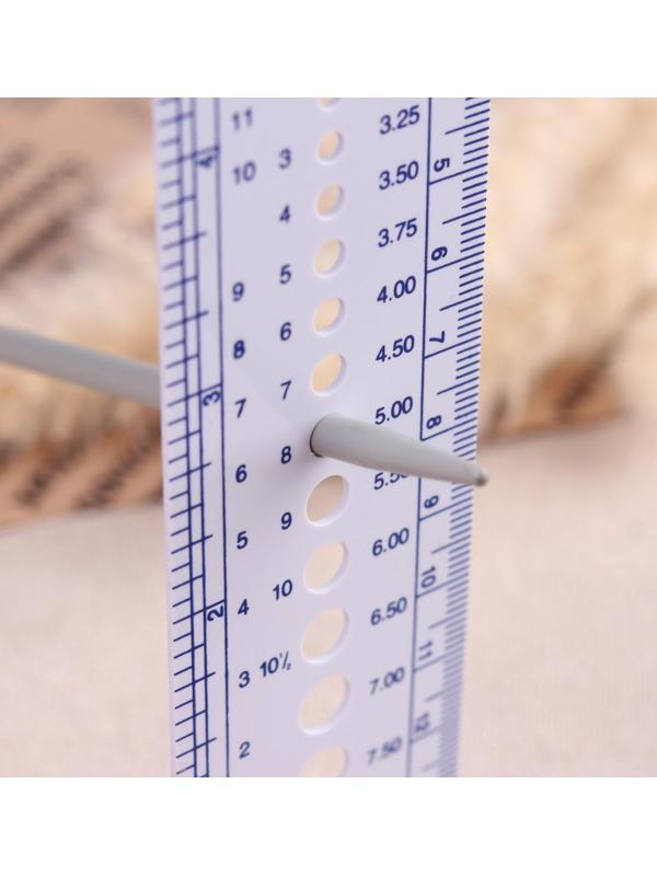 Линейка для определения размера спиц для вязания, 14 см