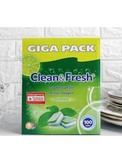 Таблетки для посудомоечных машин Clean & Fresh All in 1, 100 шт
