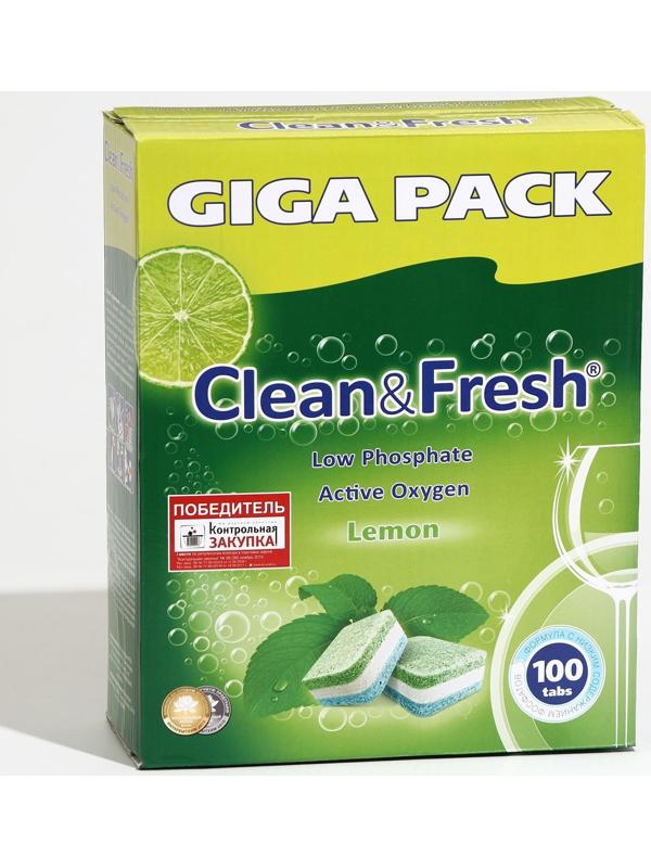 Таблетки для посудомоечных машин Clean & Fresh All in 1, 100 шт