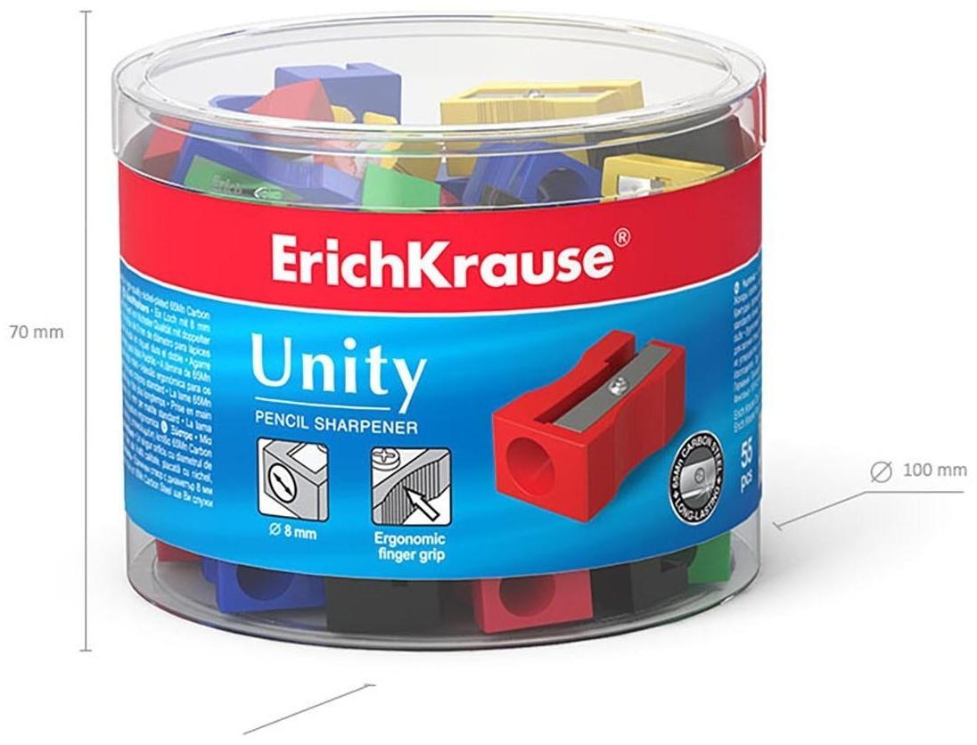 Точилка 1 отверстие ErichKrause Unity, отверстие диаметром 8 мм, микс