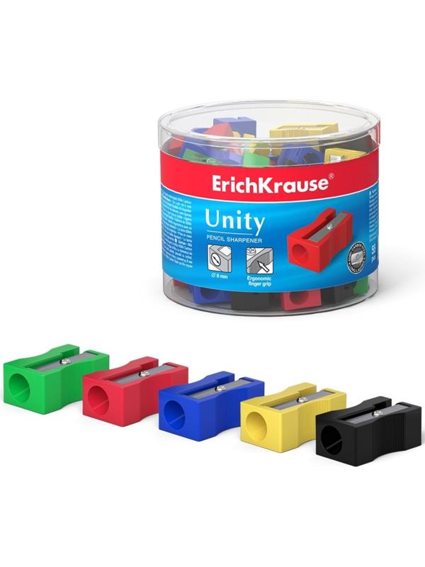 Точилка 1 отверстие ErichKrause Unity, отверстие диаметром 8 мм, микс