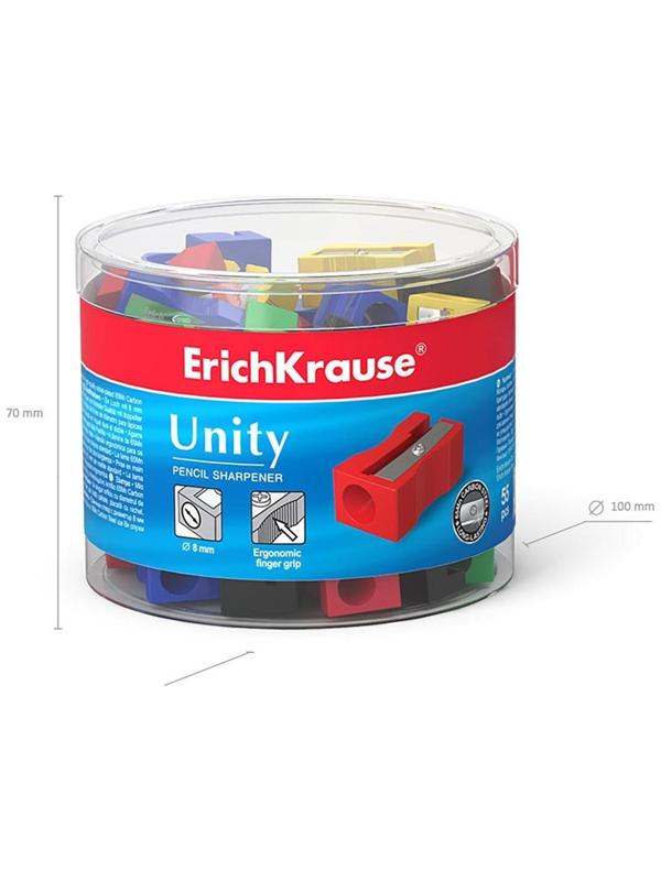 Точилка 1 отверстие ErichKrause Unity, отверстие диаметром 8 мм, микс