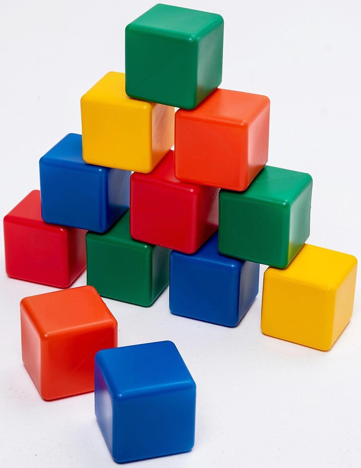 Набор цветных кубиков, 6 × 6 см, 12 штук