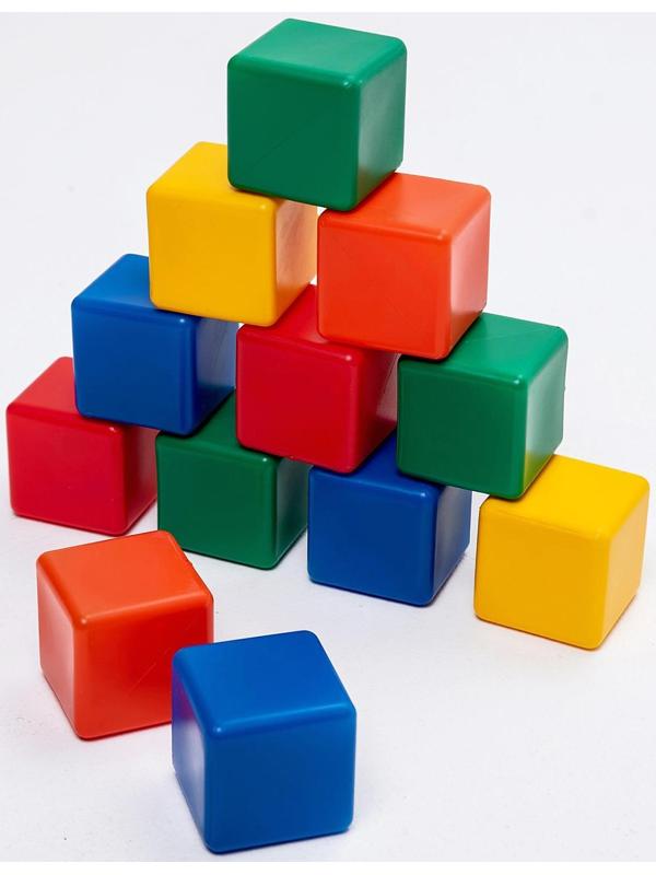Набор цветных кубиков, 6 × 6 см, 12 штук