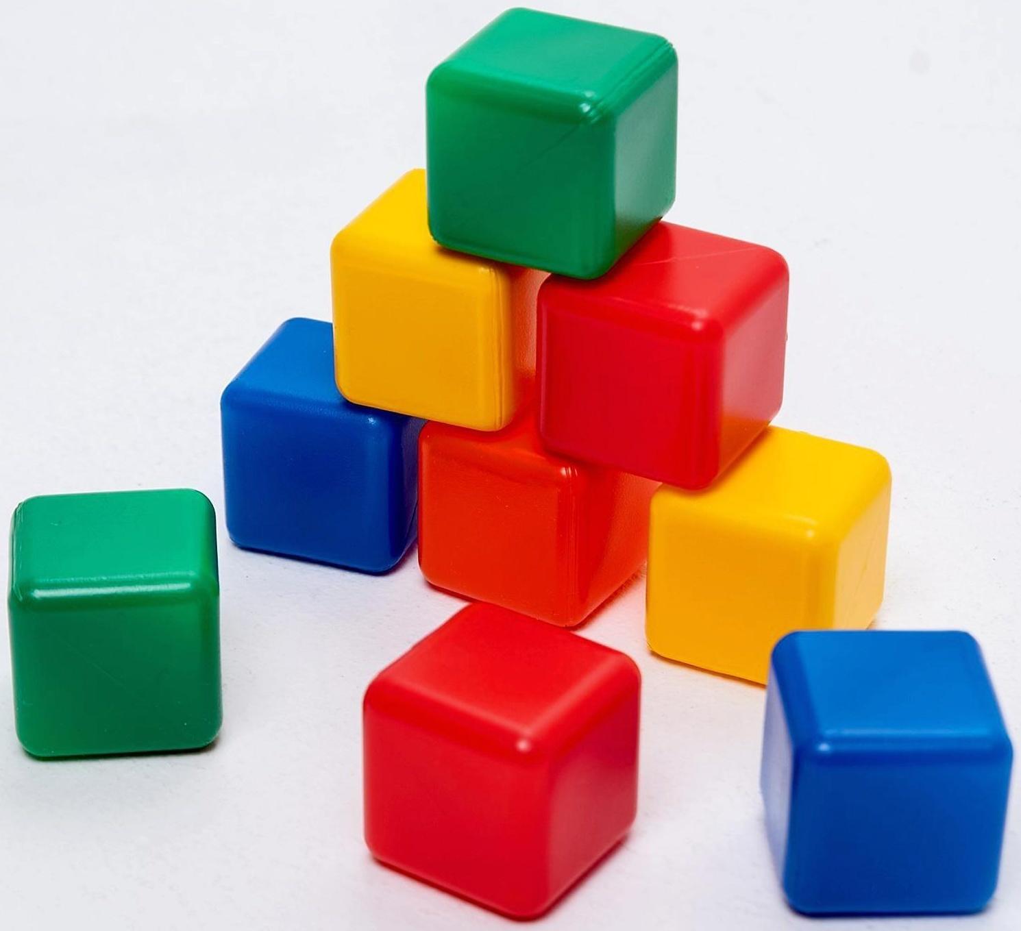 Набор цветных кубиков, 9 штук, 4 × 4 см
