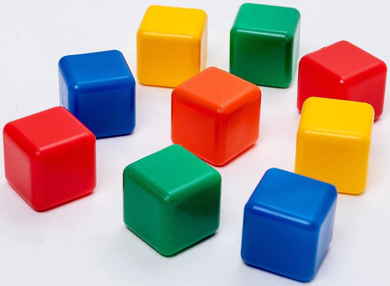 Набор цветных кубиков, 9 штук, 4 × 4 см