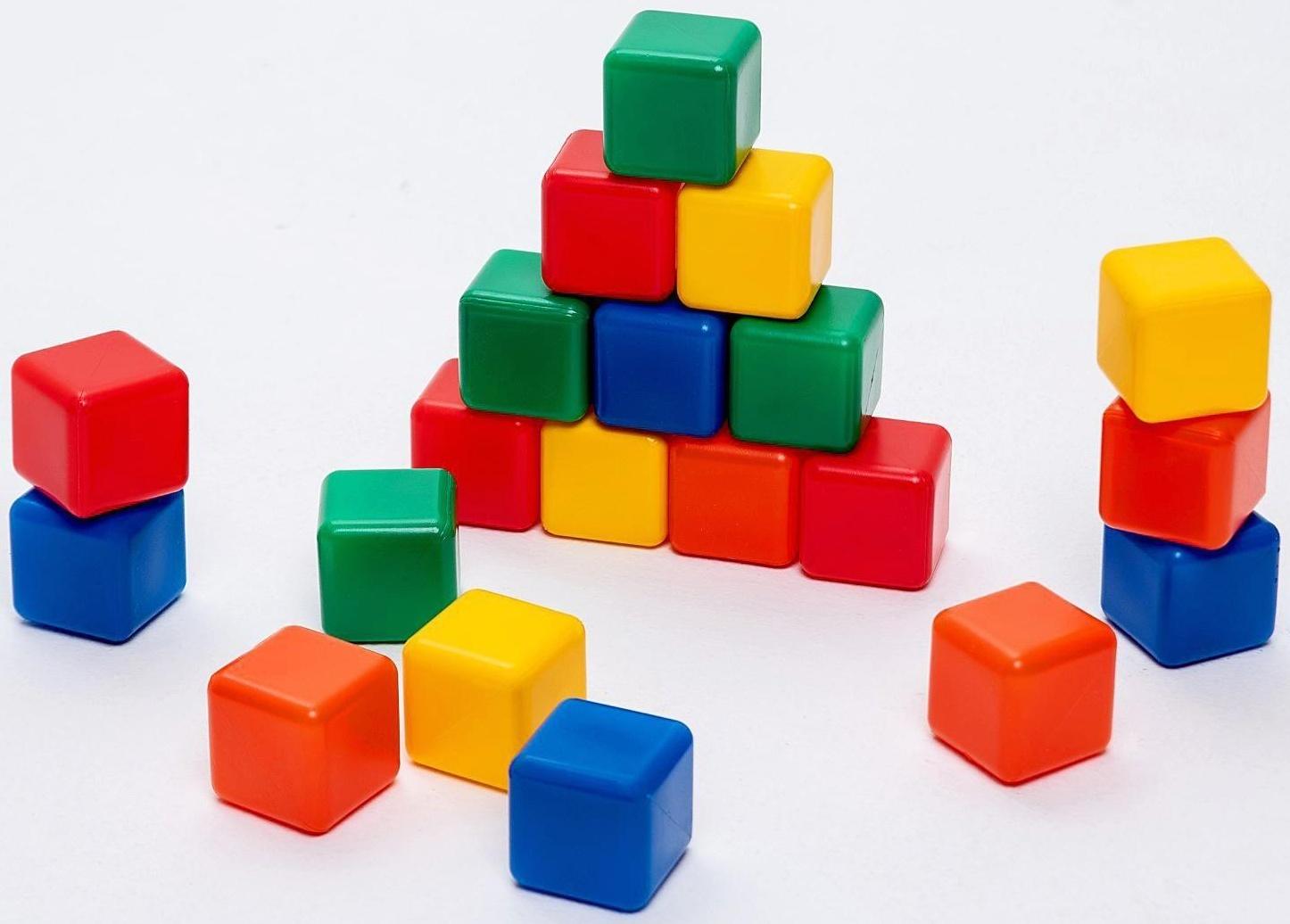 Набор цветных кубиков, 20 штук, 4 × 4 см