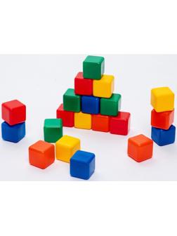Набор цветных кубиков, 20 штук, 4 × 4 см