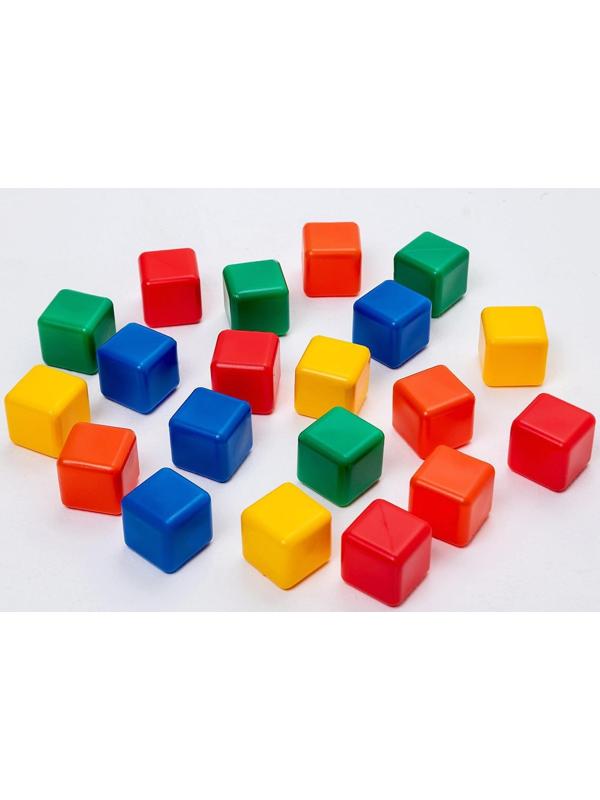 Набор цветных кубиков, 20 штук, 4 × 4 см