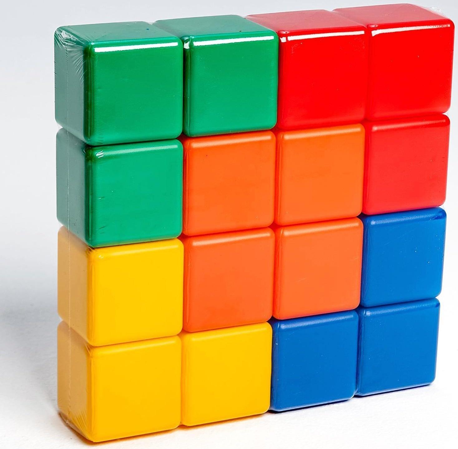 Набор цветных кубиков,16 штук 6 × 6 см