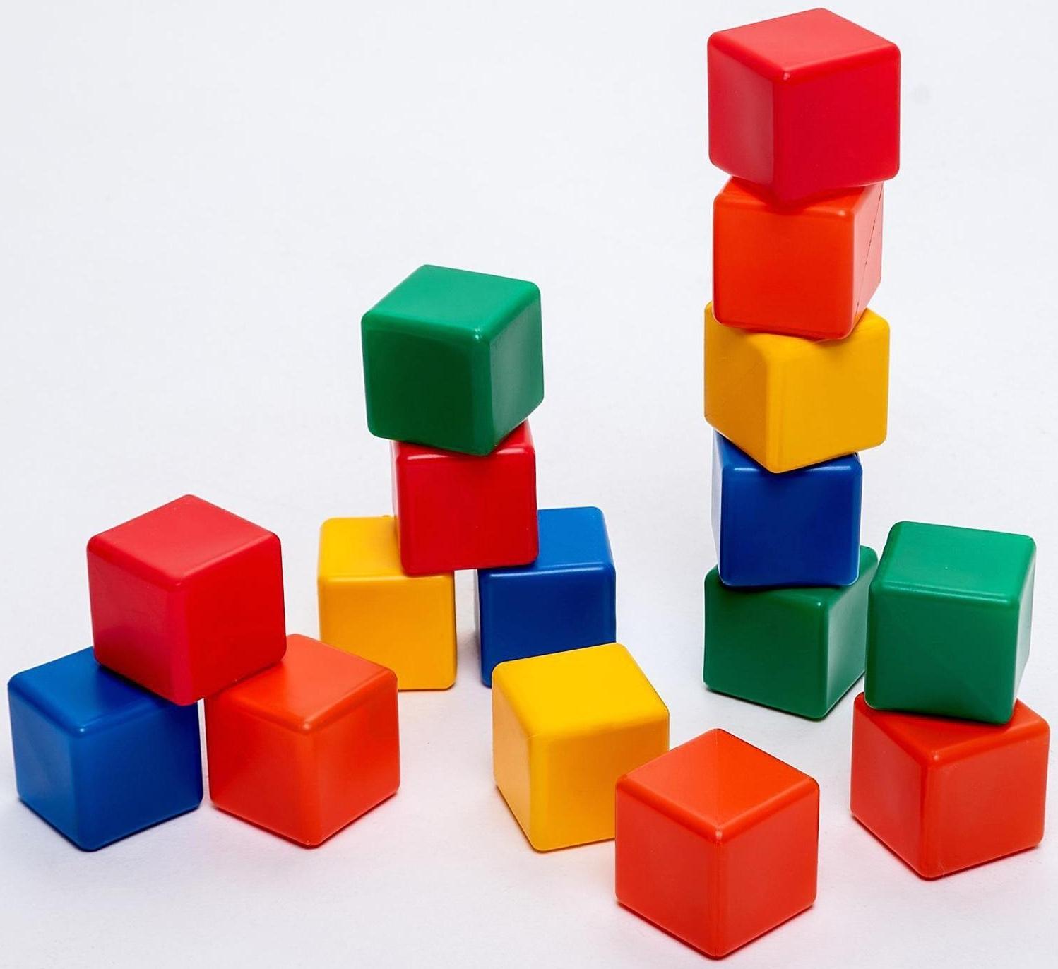 Набор цветных кубиков,16 штук 6 × 6 см